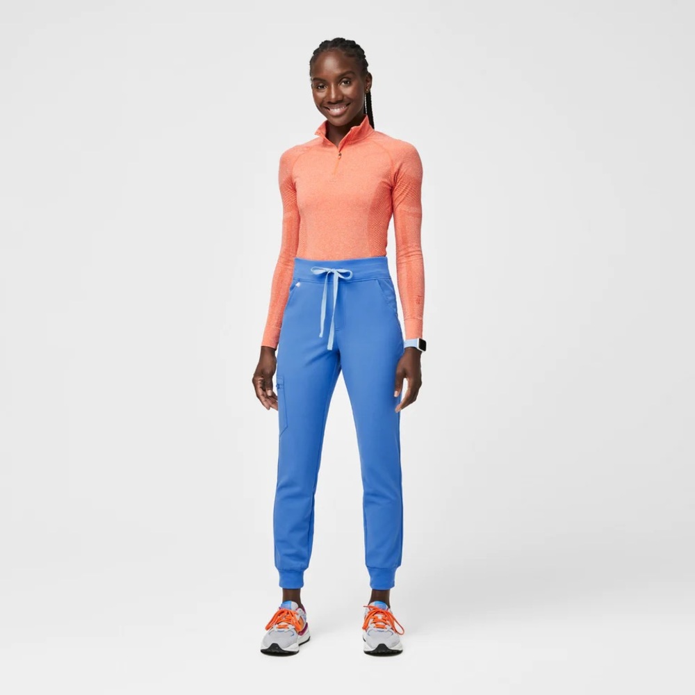 NWOT High Waisted Capri Blue Zamora Jogger Scrub Pants Sz XXL, Top separate